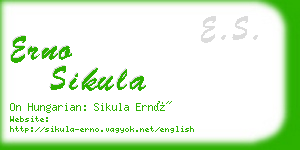 erno sikula business card
